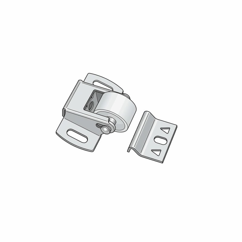 LOQUETEAU À ROULEAU NICKELÉ 33 X 18 + 8 MM
