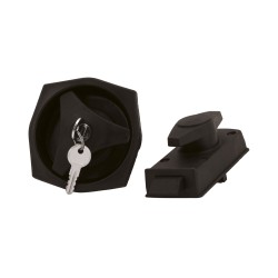 SERRURE EXTÉRIEURE NOIRE POUR PORTE GAUCHE 20 MM A BOUTON