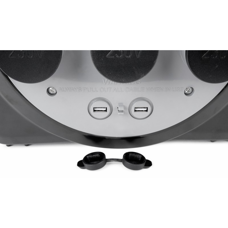 RALLONGE 15 M AVEC ENROULEUR LAMPE USB PRISES ONBORAD - BRUNNER