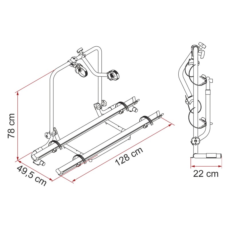PORTE VELO GARAGE PLUS EMBOUTS NOIRS - FIAMMA