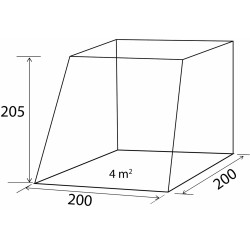 AUVENT POUR HAYON COMET VW T5/T6 200 X 200 X 205 CM GRIS ET BLEU  BRUNNER