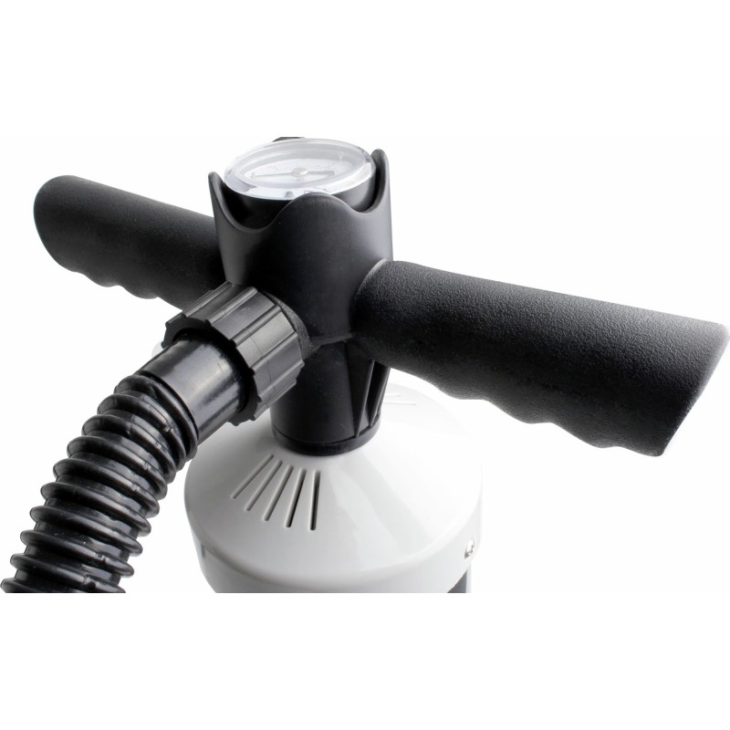 POMPE DE GONFLAGE MANUELLE WHISPER ALU AVEC 4 EMBOUTS ET NANOMETRE BRUNNER