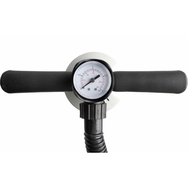 POMPE DE GONFLAGE MANUELLE WHISPER ALU AVEC 4 EMBOUTS ET NANOMETRE BRUNNER