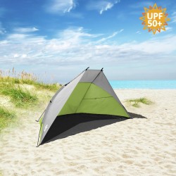 TENTE DE PLAGE TONGA GRIS ET VERT 240 X 100 X 155 CM BRUNNER