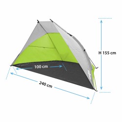 TENTE DE PLAGE TONGA GRIS ET VERT 240 X 100 X 155 CM BRUNNER