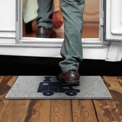 TAPIS D'ENTREE HELLO CAMPER 25 X 50 CM GRIS BRUNNER