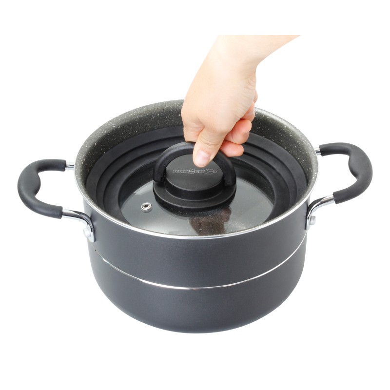 COUVERCLE UNIVERSEL EN VERRE ET SILICONE COVERY TRIO BRUNNER