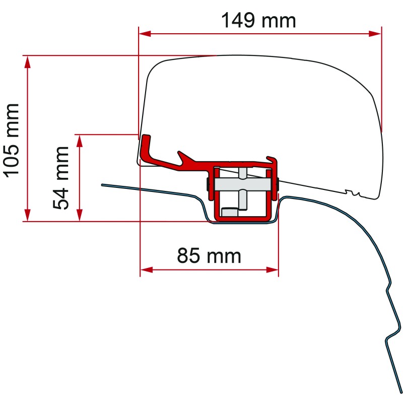 KIT ADAPTATEUR VW T5/T6 1 X 20 CM + 1 X 25 CM - FIAMMA