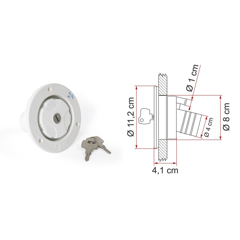 COUPELLE DE REMPLISSAGE RÉSERVOIR À EAU BLANCHE 40 MM - FIAMMA