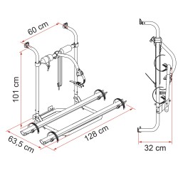 PORTE VELO CARAVAN HOBBY  EMBOUTS NOIRS