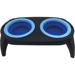 GAMELLES DOUBLE RETRACTABLES SUR SUPPORT POUR ANIMAUX 500 ML - PET