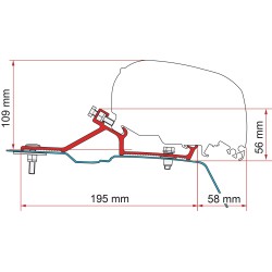 KIT ADAPTATEUR FIAMMA F80/65 POUR RENAULT MASTER H2/MOVANO H2 APRES 2010
