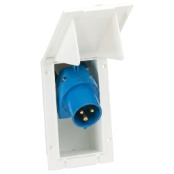 SOCLE ENCASTRABLE P17 16A AVEC FICHE PIVOTANTE BLANCHE