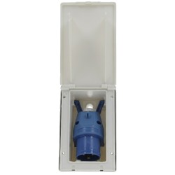 SOCLE ENCASTRABLE P17 16A AVEC FICHE PIVOTANTE BLANCHE