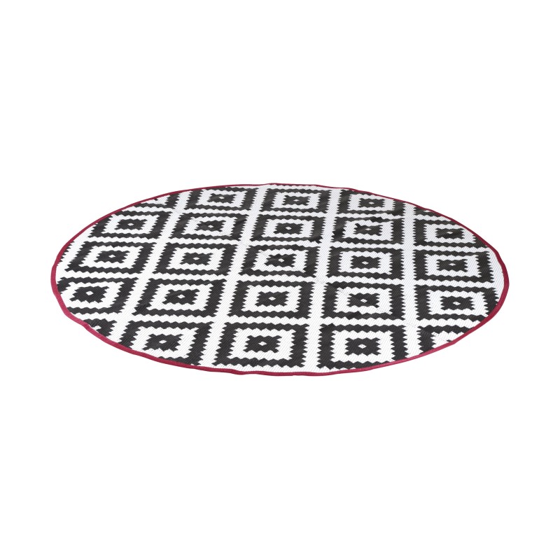 TAPIS NOIR ET BLANC DIAM 200 CM - 380 gr/m2 VINTAGE