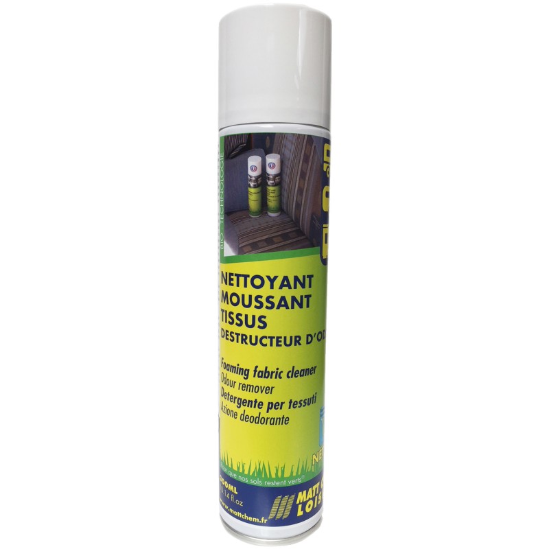 NET TEX - NETTOYANT MOUSSANT TISSUS ET MOQUETTES - DESTRUCTEUR D’ODEUR - 300 ML - MATT CHEM
