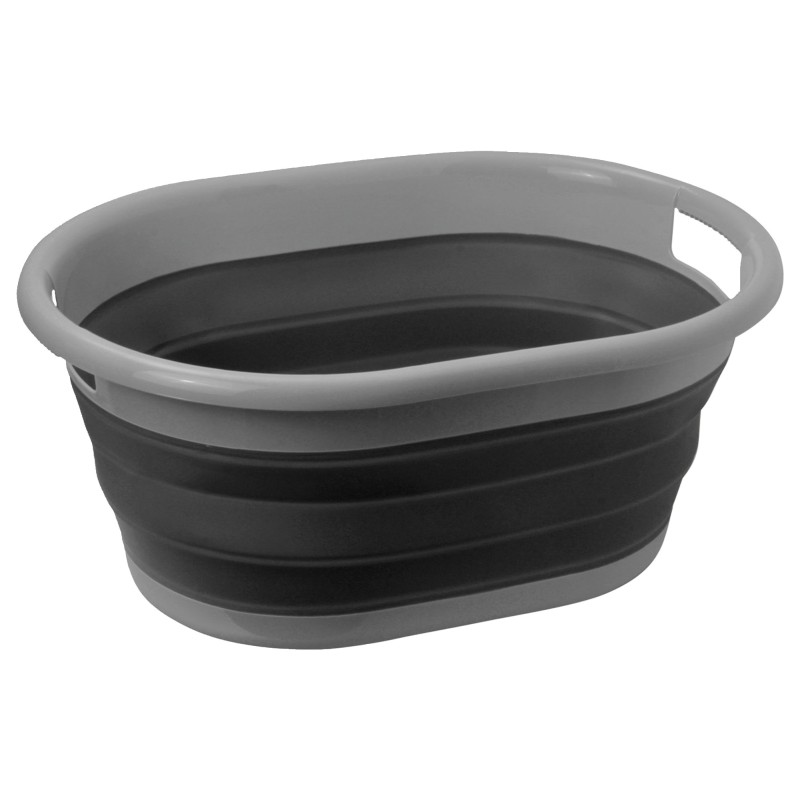 BASSINE A LINGE PLIABLE LOTUS FOLD-AWAY GRIS NOIR 36 L BRUNNER