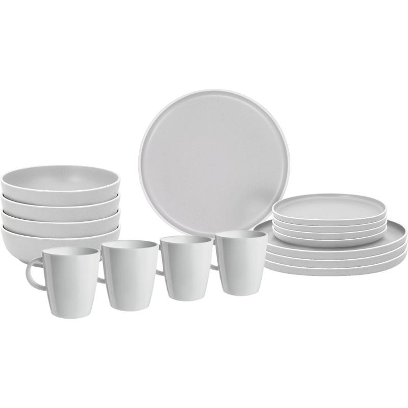 PACK VAISSELLE LUNCH BOX DOLOMIT BLANC 16 PIECES STONE TOUCH ANTIGLISSE BRUNNER