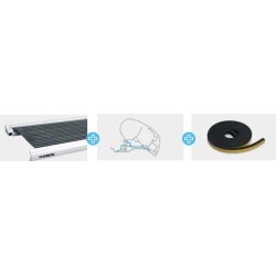 STORE PR2000 - 3,75 X 2,50 M BOITIER ANODISÉ + TOILE GRISE - DOMETIC