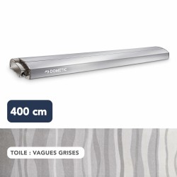 STORE PR2000 4 X 2,50 M BOITIER ANODISÉ + TOILE GRISE - DOMETIC