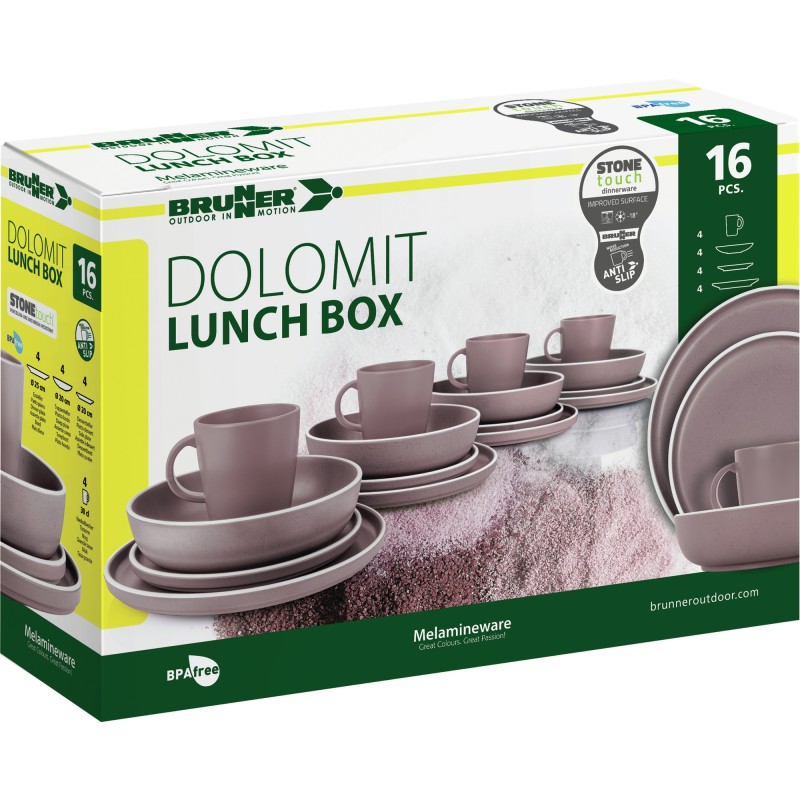 PACK VAISSELLE BOX DOLOMIT STONE TOUCH ANTIGLISSE BRUNNER