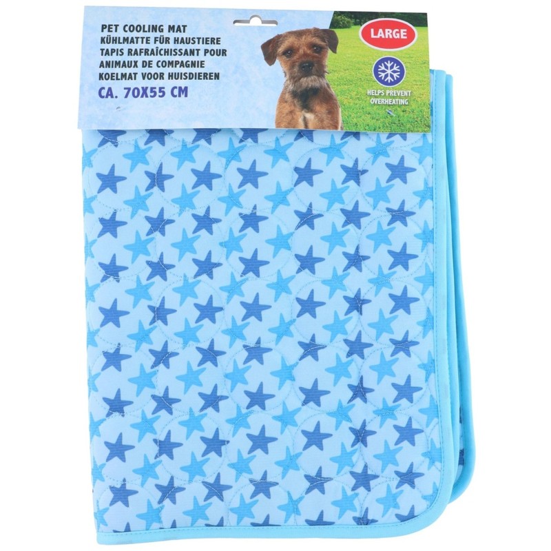 Tapis rafraichissant 70 x 55 cm pour animaux bleu