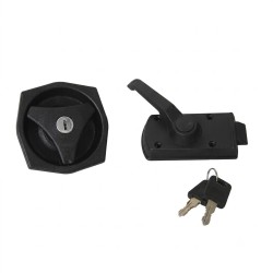 SERRURE PLASTIQUE POIGNEE NORMALE NOIRE DE PORTE 33 A 45 MM