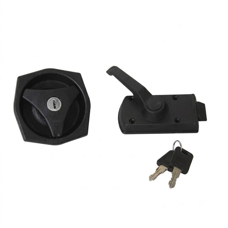 SERRURE PLASTIQUE POIGNEE NORMALE NOIRE DE PORTE 33 A 45 MM