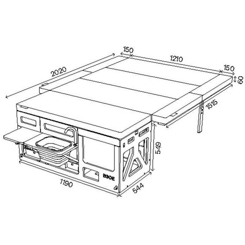 CAMPING BOX EGOE NESTBOX CAMPER 200 GRIS - COMPLETE SET +