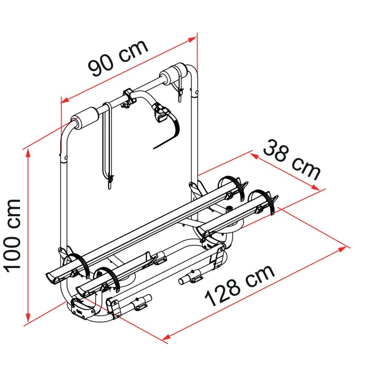 PORTE-VELOS CARAVAN XL A PRO 200 EMBOUTS NOIRS