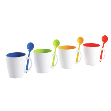 SET 4 MUGS ET CUILLÈRES