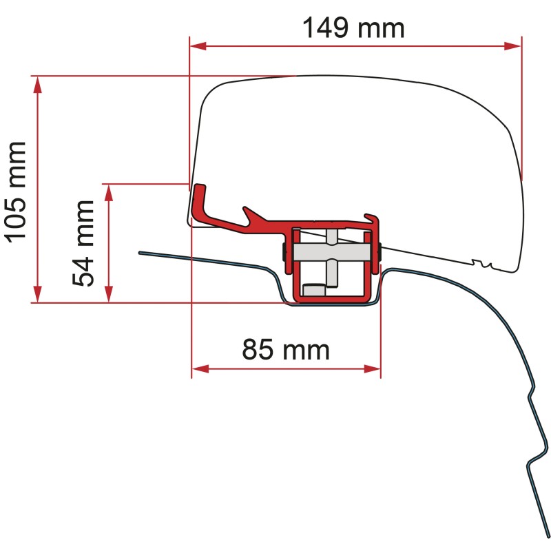 KIT ADAPTATEUR F40 VAN VW T5/T6 (1 X 20 CM + 1 X 25 CM) - FIAMMA