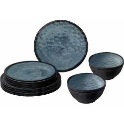 PACK VAISSELLE MIDDAY VENETIAN 12 PIECES MELAMINE ANTIGLISSE BRUNNER