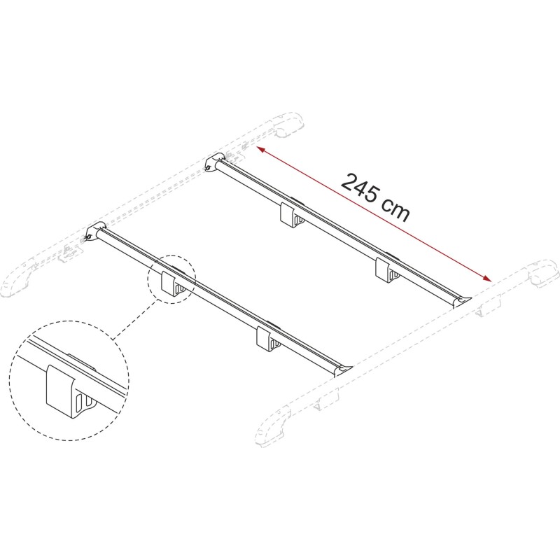2 BARRES DE TOIT FIXING BAR RAIL - FIAMMA
