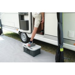 MARCHEPIED COFFRE ETANCHE AVEC ECLAIRAGE BOXSTEP GRIS BRUNNER