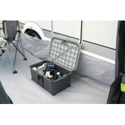 MARCHEPIED COFFRE ETANCHE AVEC ECLAIRAGE BOXSTEP GRIS BRUNNER