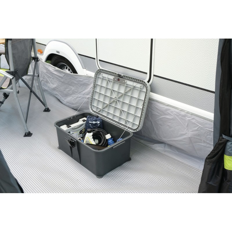 MARCHEPIED COFFRE ETANCHE AVEC ECLAIRAGE BOXSTEP GRIS BRUNNER