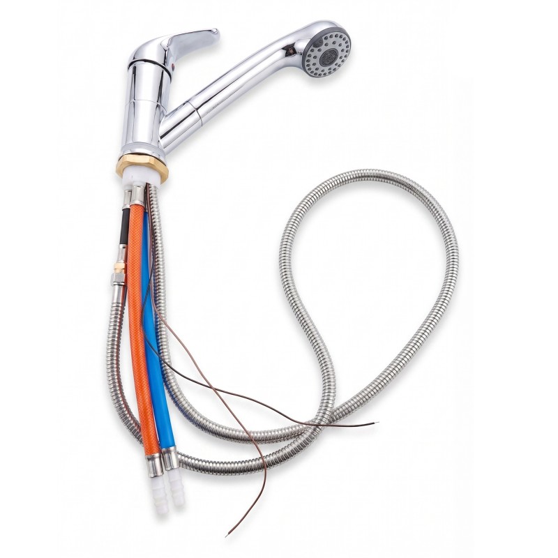 ROBINET MITIGEUR KERAMIK KAMA CHROME + FLEXIBLE + DOUCHETTE