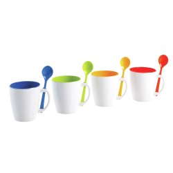 SET 4 MUGS ET CUILLÈRES