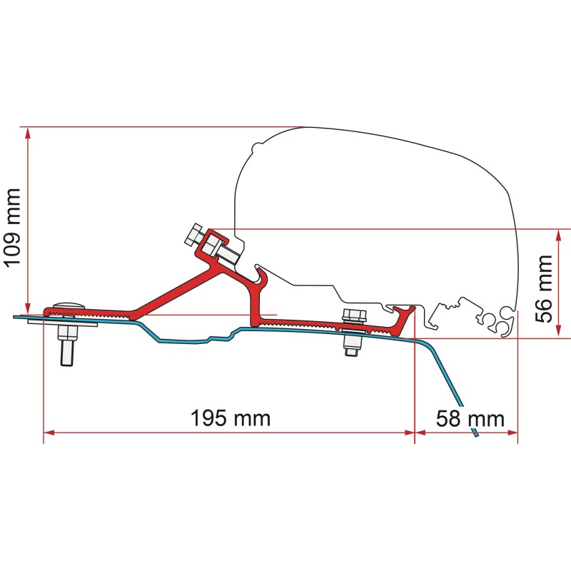 KIT ADAPTATEUR FIAMMA F80/65 POUR RENAULT MASTER H2/MOVANO H2 APRES 2010