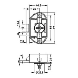 SERRURE PUSH-LOCK 3 POINTS MARRON UTILISABLE D'UN COTE