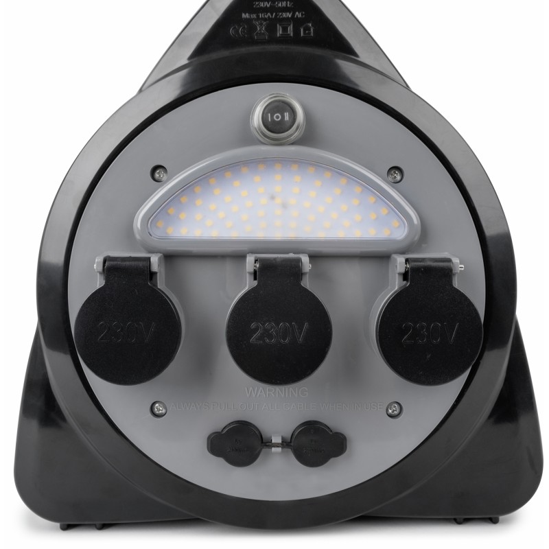 RALLONGE 15 M AVEC ENROULEUR LAMPE USB PRISES ONBORAD - BRUNNER