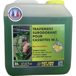 TRAITEMENT SURODORANT POUR CASSETTE WC 2L BIOWATER GREEN - MATT CHEM