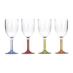 VERRE À VIN ACRYLIQUE TRANSPARENT PAR 4