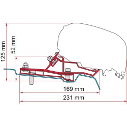 ADAPTATEUR FORD TRANSIT VAN H2L3 320 F80S - FIAMMA
