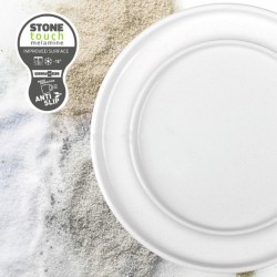 ASSIETTE PLATE ODETTE BLANC Ø 25 CM STONE TOUCH ANTIGLISSE BRUNNER