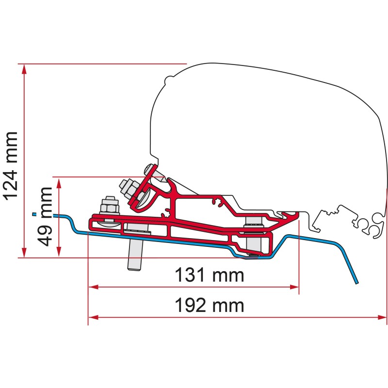 KIT ADAPTATEUR FORD TRANSIT L3 H3 1 X 320 CM - FIAMMA