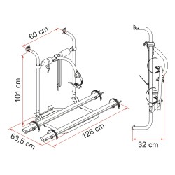 PORTE VELO CARAVAN HOBBY EMBOUTS NOIRS