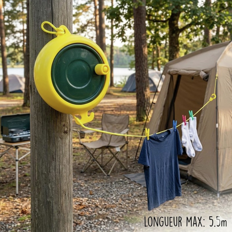 CORDE A LINGE SUR ENROULEUR - 5,5 M BRUNNER