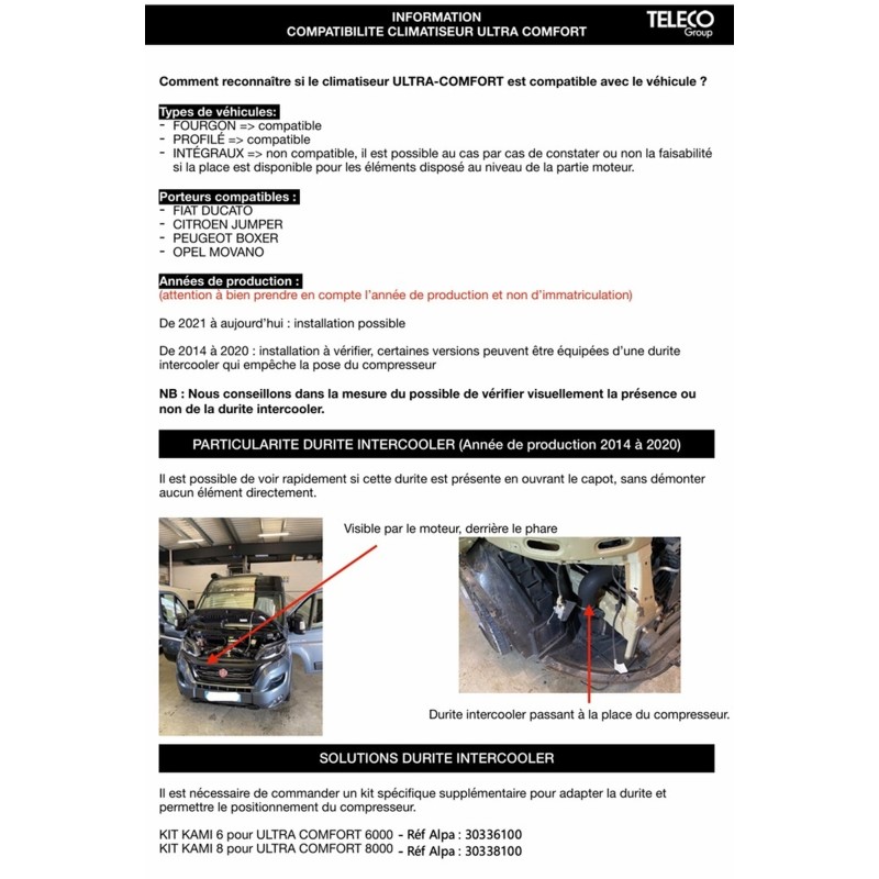 KIT D'EVACUATION MOTEUR IVECO KAMI POUR ULTRA COMFORT